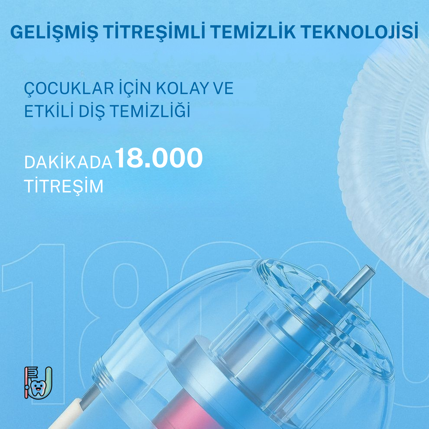 Sonik Titreşimli Çocuk Diş Fırçası