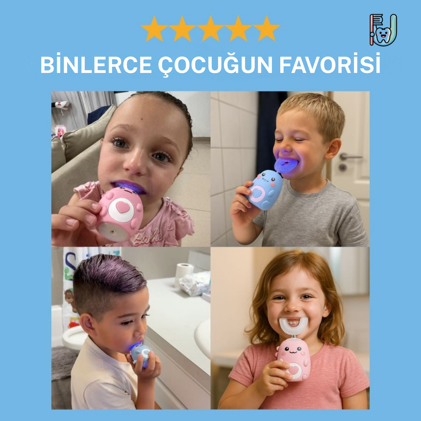 Sonik Titreşimli Çocuk Diş Fırçası